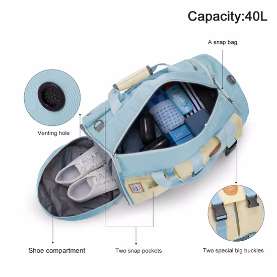 Borsone da viaggio moderno ed elegante, singola doppia spalla, per sport all'aria aperta, yoga, fitness, borsa da viaggio casual (CY1805)